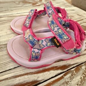 Teva Kids Pink and Blue Patterned Sport Sandals